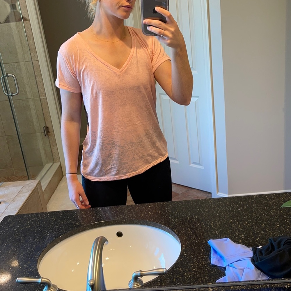 DYI salmon workout vneck women’s top athletic